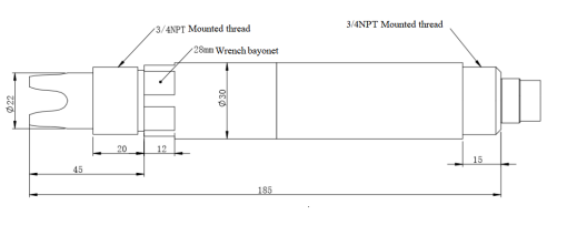 Online PH sensor and transmitter with RS-485 Modbus/RTU output, auto temperature compensation, and 0～14pH range for water quality monitoring