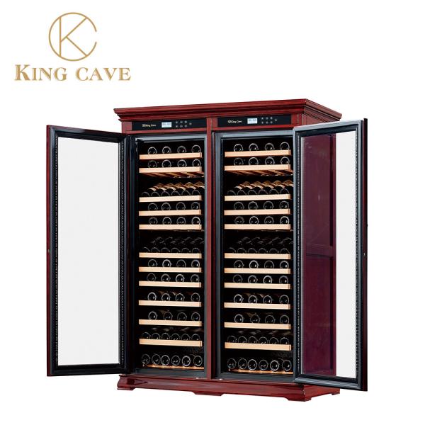 LED Temperature Screen Super Big Space Wood Wine Cooler Freestanding Wine Cabinet