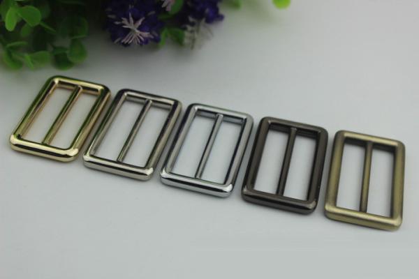 New product 38 mm hanging brush anti brass color zinc alloy metal slide adjustable buckles for bag hardware