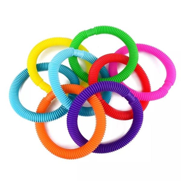 Colorful DIY Building Plastic Pipe Fidget Toy Sensory Tools Pop Tubes