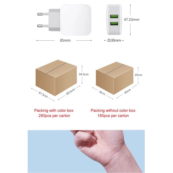 European USB Fast Wall Charger 240V 18w USB Charger Adapter