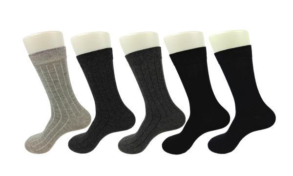 Grey Cashmere Mens Striped Dress Socks , Make To Order Athletic Dress Socks
