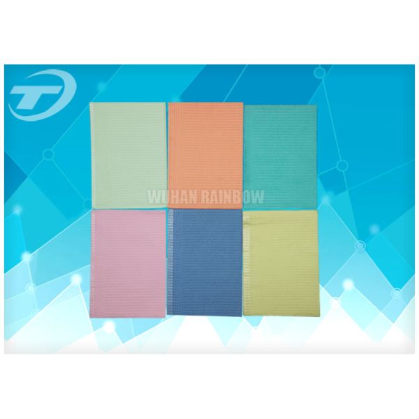 Disposable Medical Dental Patient Bibs 2 Ply Paper + 1 Ply Poly Film CE/ISO Certificate