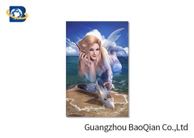 Beautiful 3D Printed Greeting Cards Pretty Mermaid Image PET Material Customized