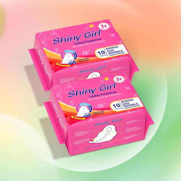 Produtos de higiene feminina Marca privada almofadas menstruais descartáveis Mulheres almofadas Anião Provedor de guardanapos sanitários