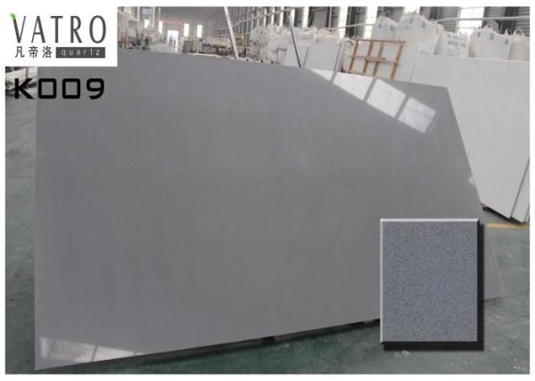 Grey Crystal Artificial Quartz stone Slab Prefab Countertop Solid Surface Color Consistency