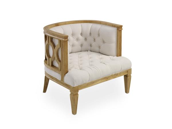 Tufted button seat solid wooden craved back wedding sofa chair for event and party rental linen fabric