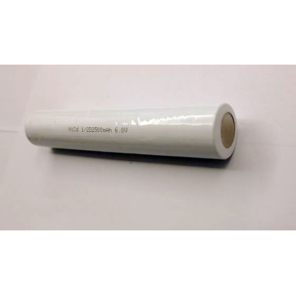 NiCd 6.0V 1/2D 2500mAh Rechargeable Flashlight Battery High Cap