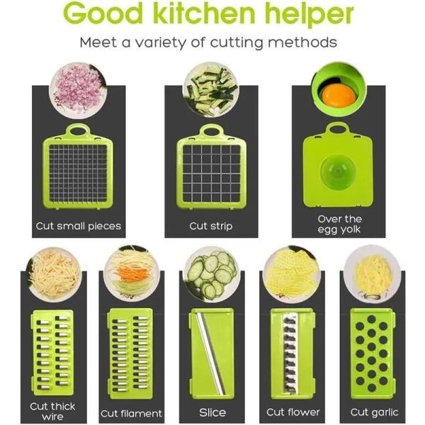 Versatile Plastic Chopper for Fruits Vegetables Durable Kitchen Tool 35.5x11.8x11.8cm