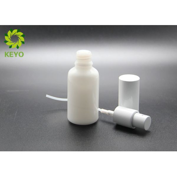 Opal Cosmetic Glass Bottles With White Aluminum Spray For Essential Oil