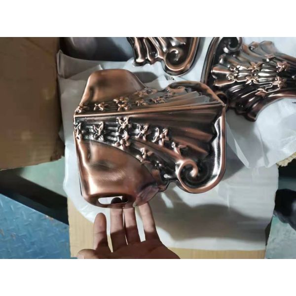 Antique Copper Finish Metal Casket Corners Set SGS BV With Steel Bar