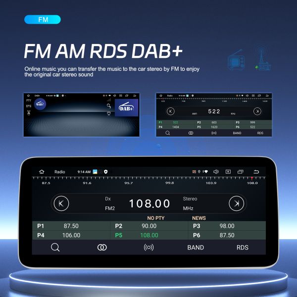 USB подключение 12,3 дюйма полный сенсорный экран QLED Android Автомобильное радио Универсальный год 6 128 ГБ