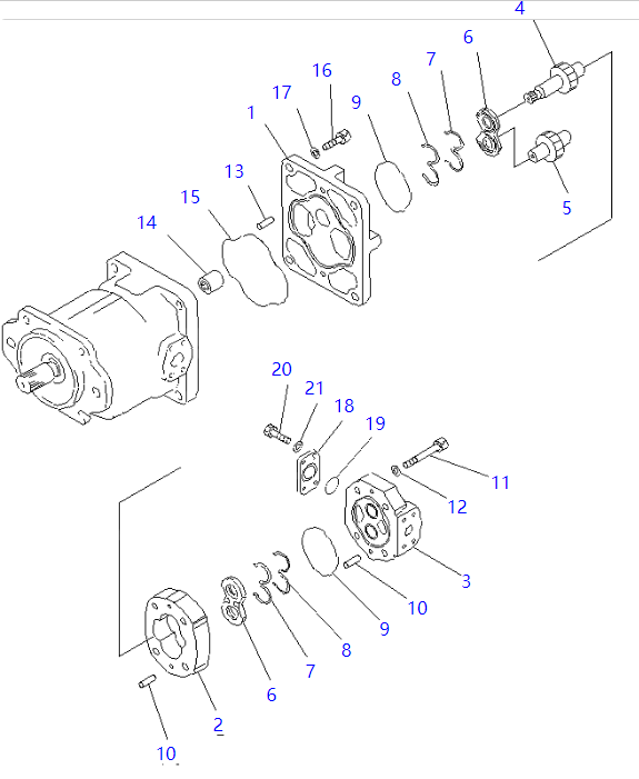 705-34-29540 7053429540 Hydraulic Pump KOMATSU Wheel Loader Spare Parts For WA400-3A