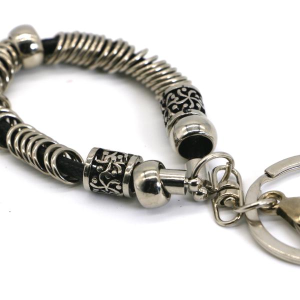 Copper Hollow Bracelet Key Chain , Plated Silver Key Ring Imitate Handmade OEM