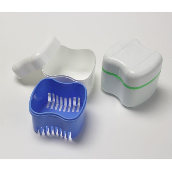 Щетка чистого Denture заботы более чистая и чашка случая ванны Denture коробки держателя стопорного устройства