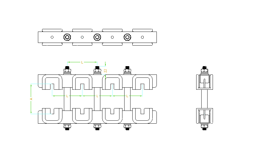 DUWAI Modular Insulated Busbar Clamp Cabinets State Grid Distribution Cabinet Combined Busbar Clamp Four-phase