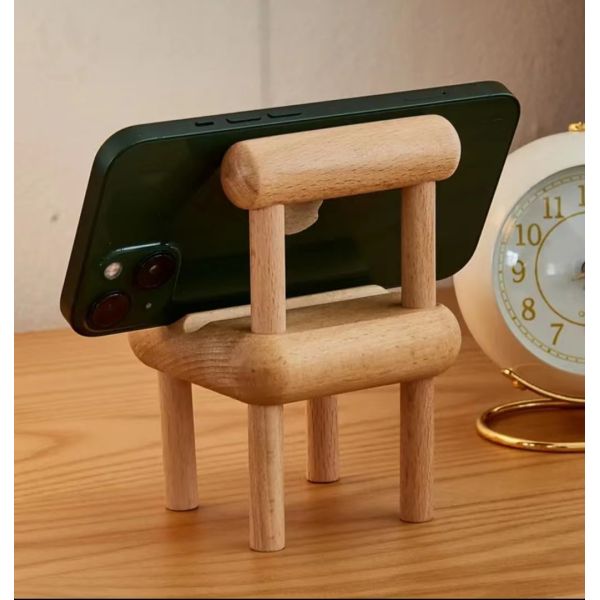 Mini porte téléphone de bureau en bois pour table, support de téléphone portable en bois