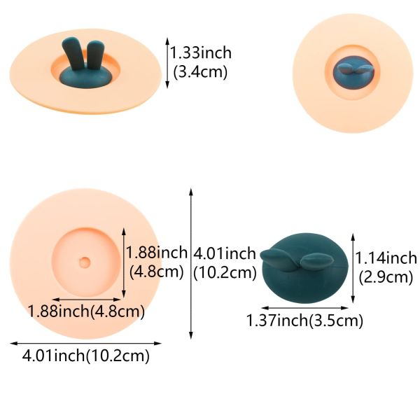 Силиконовые крышки чашек пищевого качества кроличье ухо Силиконовая крышка чашки Противопылевая герметичная печать Чайные чашки Горячие чашки крышка Кофейная чашка