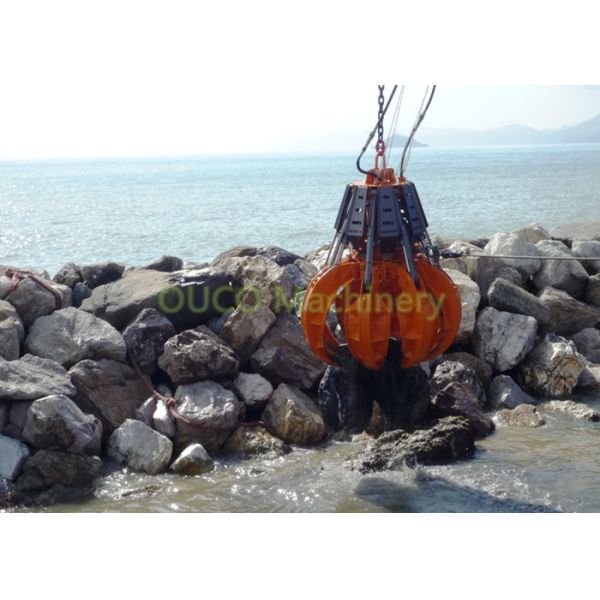 High Stability Excavator Rock Grapple Orange Peel With Strong Structure