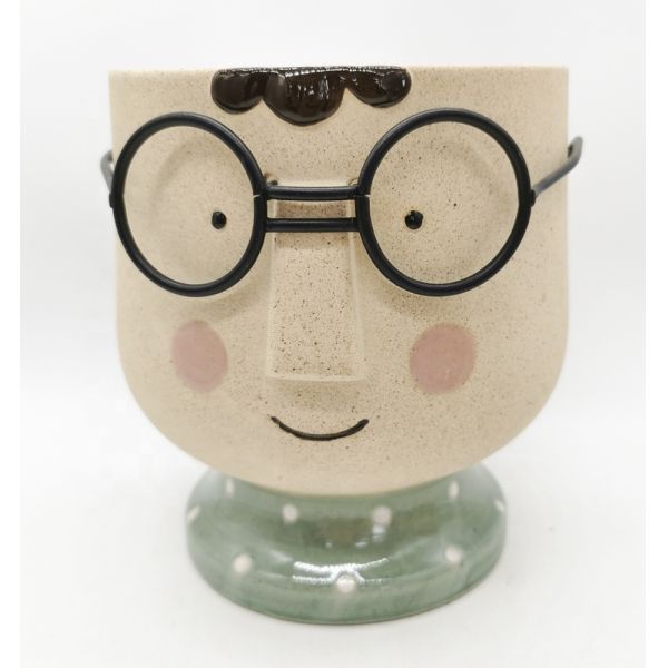 Lovely Instagram 3d Mug Unique BOY Shaped Flower Succulent Pot In Ceramic