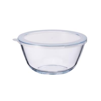 2500ml 4200ml Glass Baking Bowls Clear Glass Mixing Bowls With Simple PP Lid