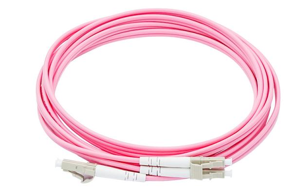 LC UPC Duplex OM4 Multimode Fiber Optic Patch Cords LSZH Jacket With FTTH