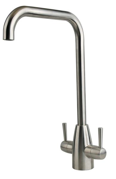 Advanced Morden Kitchen Brushed Finish Steel Waterfall Taps Basin Dual Waterfall Taps Faucet