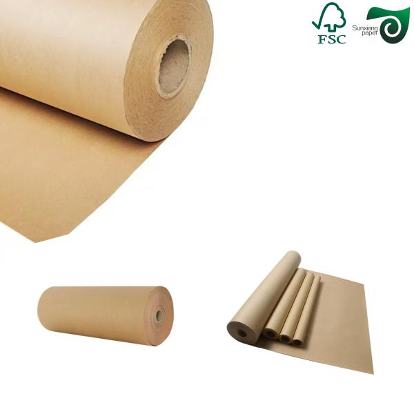 FSC 56gm papier d'emballage brun imperméable à l'eau non blanchi pour sacs de protection de mangue 70cm 100cm
