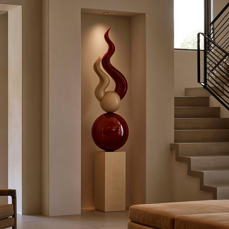 Contemporary Metal Abstract Sculpture Custom Hotel Interior Artwork