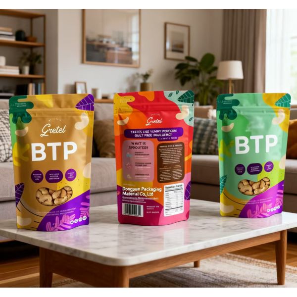 PE PET & CPP Stand-up Packaging Bags with Zipper Composite Window Vacuum Plastic Bag for Nuts for Storage and Preservation