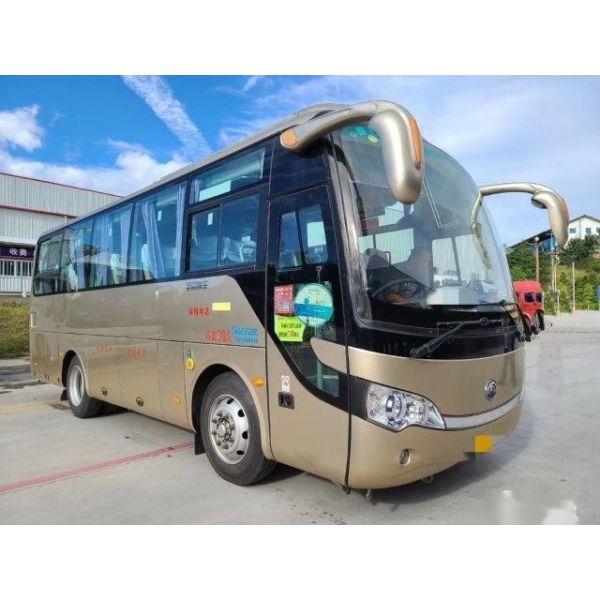 Second Hand Youtong Coach Bus ZK6808 Left Hand Drive 30 Seats Leaf Spring Use In Africa