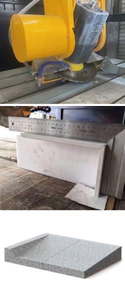 Máquina cortadora de piedra tipo puente de cuatro ejes con biselado de motor servo de 0-60°