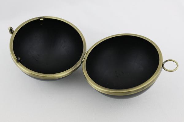 Antique Brass Ball Shape Plastic Purse Frames With O Ring Clasp