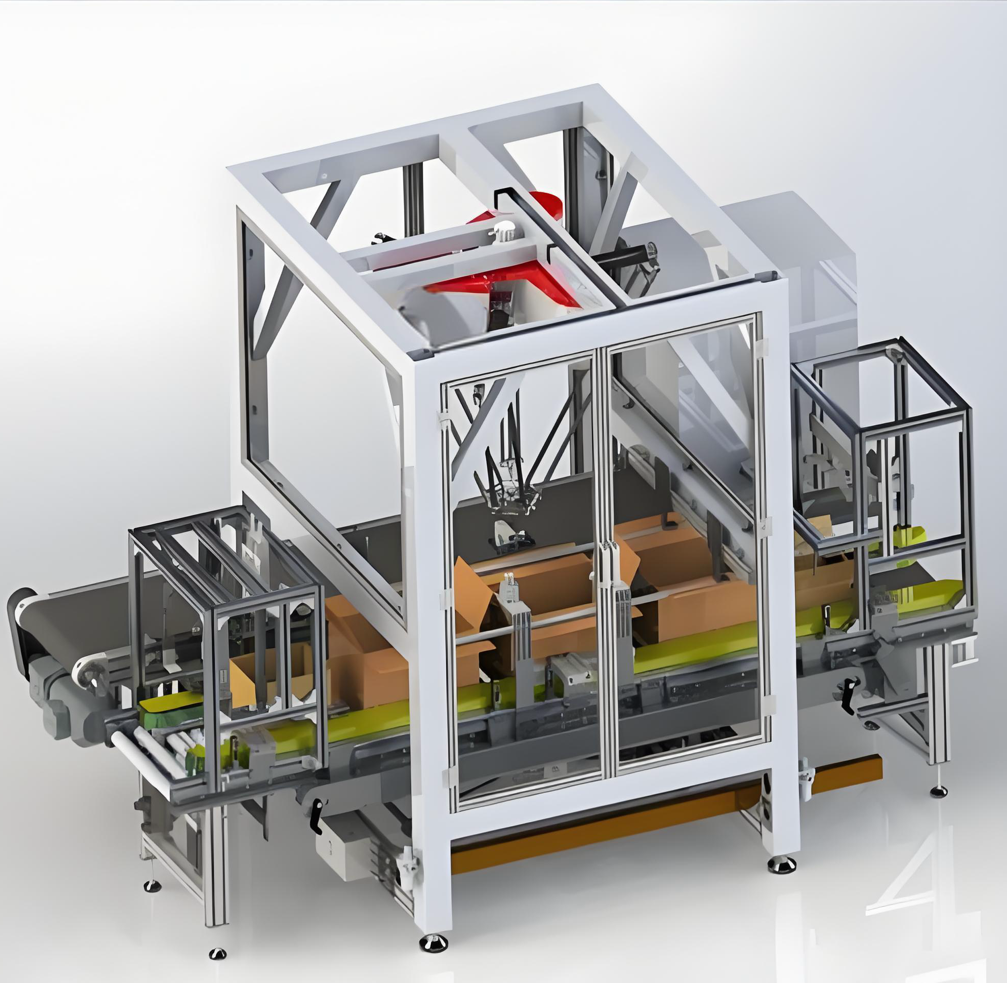Spider Hand Robot Automated Case Packer Energy Saving Industrial Carton Case Packer