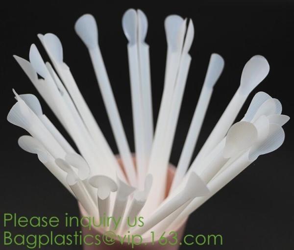 PLA Plant Based, Individual Wrap, Cocktail Drinking Straw, Eco Friendly, Corn Starch, Flexi, Spoon, Fork, Cultery