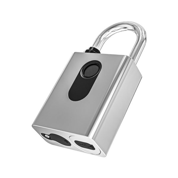 Smart Fingerprint Key Padlock Enhanced Security 100 Fingerprint Capacity IP65 Waterproof 20,000-Cycle Lifespan Hardened Shackle