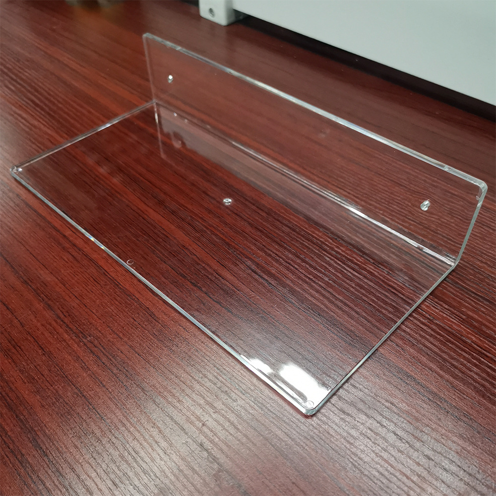 Hot Sale Transparent Square Acrylic Floating Wall Shelf Multifunction Bathroom Jewelry Home Decor Rack with Screws