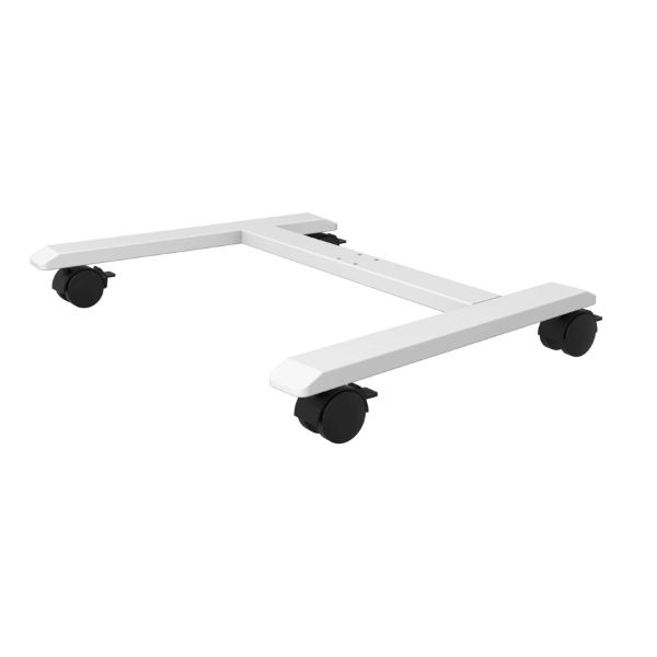 Escritorio de pie rodante alimentado por batería, montado en el centro