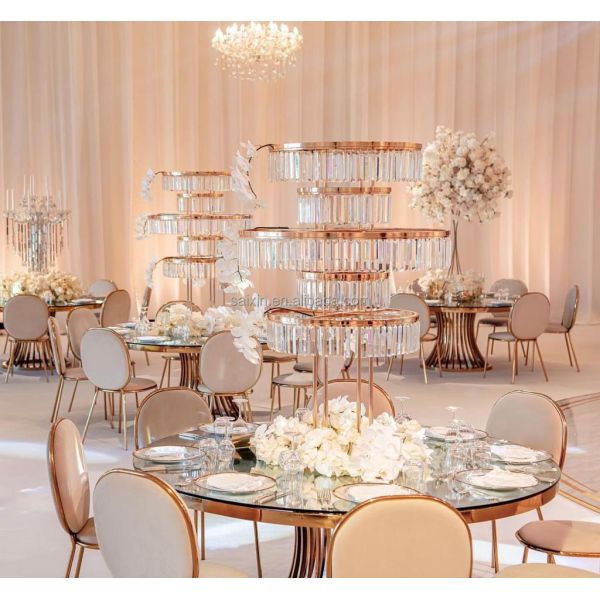 Блестящий кристально белый свадебный цветочный стенд для свадебной вечеринки