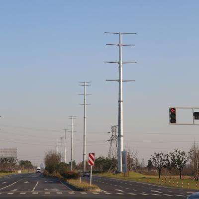 hot dip galvanized 35ft galvanized electric steel pole steel transmission poles