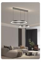 Modern Simple Dining Room Lights Three Circles Embedded Bedroom Lights Bottom Luminous Lamps And Lanterns Long Pendant Light