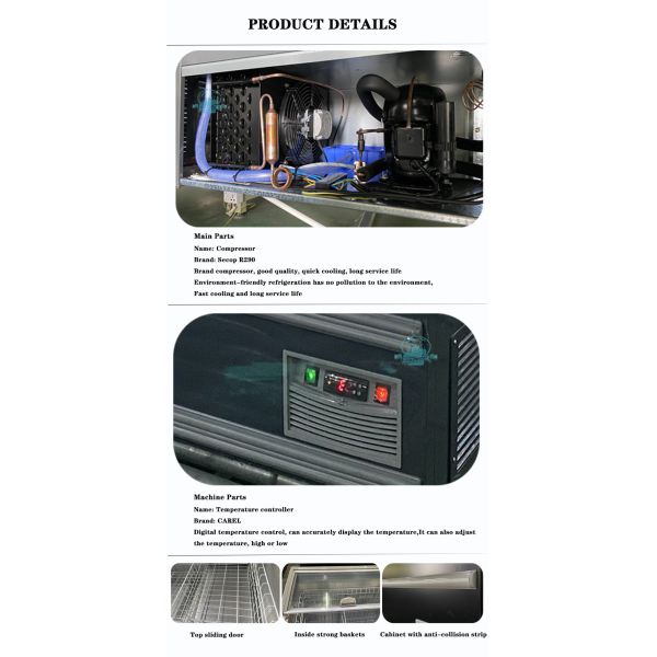 Plug In Supermarket Island Freezer Commercial Display Chest Freezer Supermarket Deep Freezer