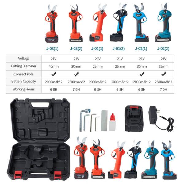 Chine Ciseaux de taille électriques Ciseaux de taille professionnels 2 Piles 1 Chargeur 25mm