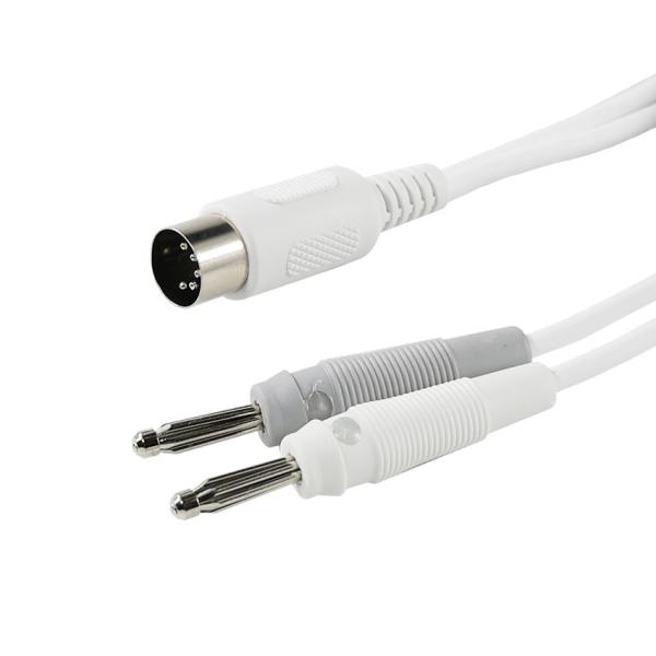5-Pin 180° DIN Female to Dual Banana Plug Cable Assembly for Audio Testing or Power Supply Equipment Shielded Signal Cord