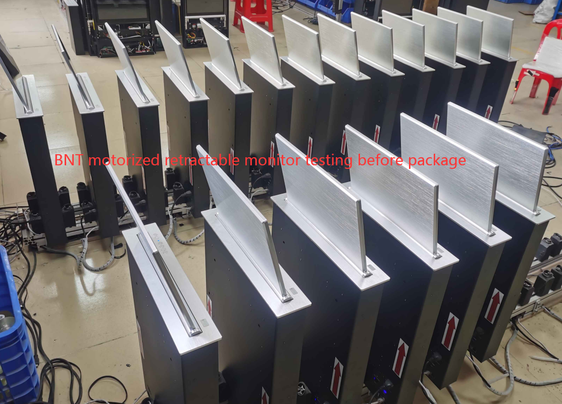 17,3» подъемов монитора экрана моторизованных столом переговоров с анти- сжимая предохранением от руки