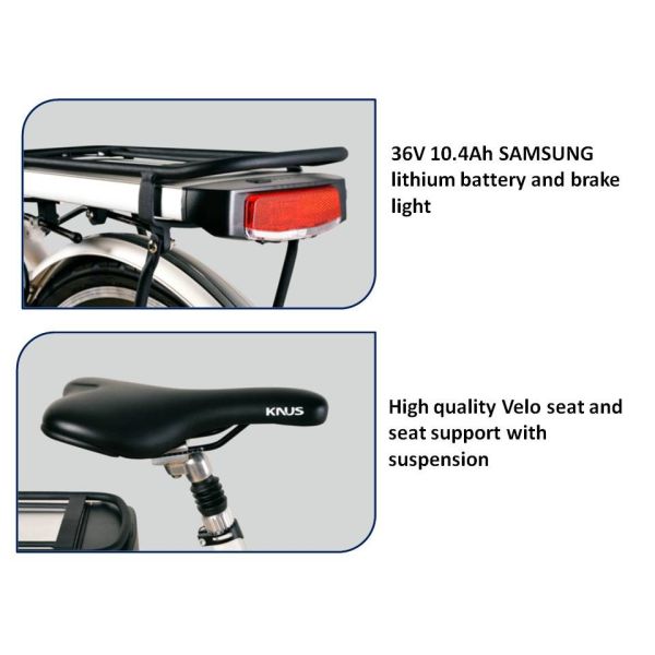 26 Inch Girls Urban E Bikes 250W 48V Aluminum Frame Shimano Derailleur