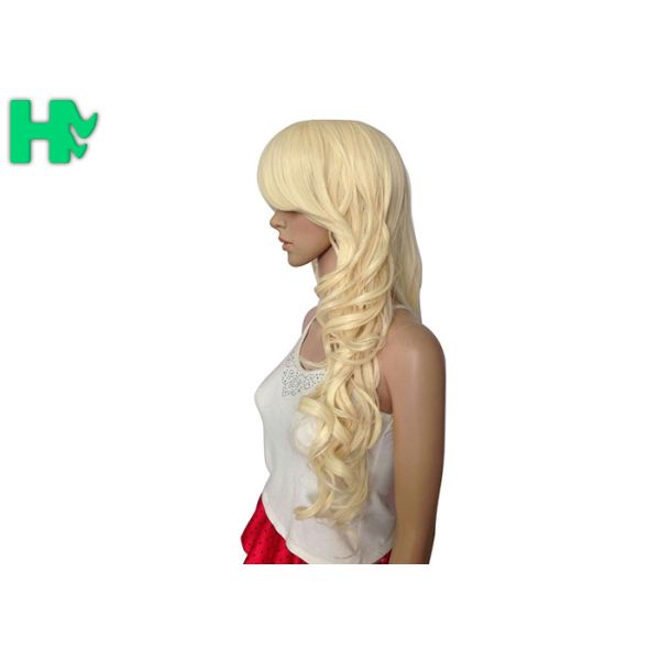 Natural Curly Long Synthetic Wigs Heat Resistant Fiber Tangle Free