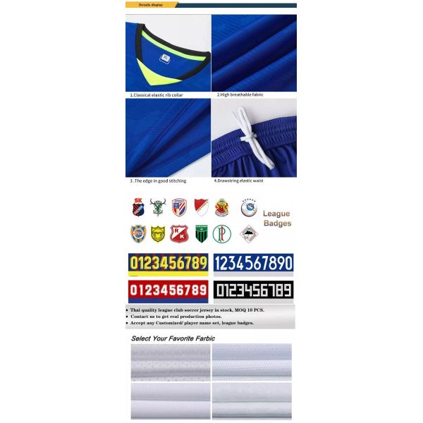 Unisex Youth Soccer Uniforms , Multicolor Polyester Soccer Jerseys