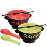 A bacia cerâmica impressa feita sob encomenda dos Ramen ajustou-se para a forma redonda do macarronete da sopa