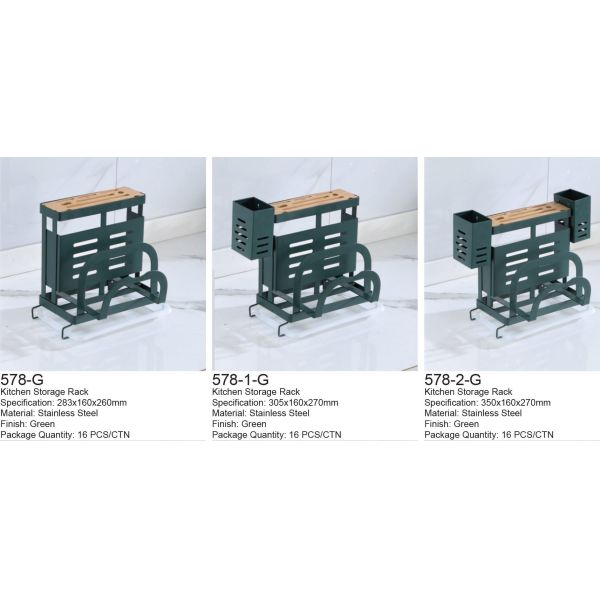 283x160x260mm Countertop Storage Rack , Kitchen Knives Holder Fireproof Green Coating
